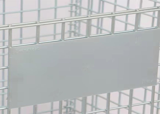 Logistique pliable blanche argentée de Mesh Cage Electrostatic Spraying Turnover de fil de 6,4 millimètres exprès